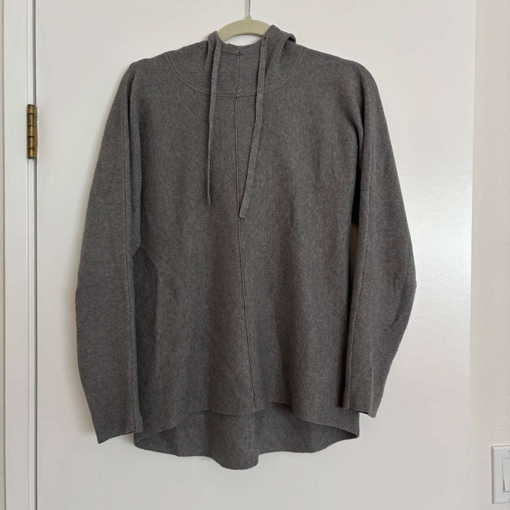 Quince Eco-Knit Milano Stitch Pullover Hoodie in Heather Grey